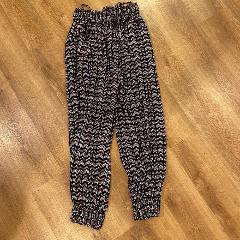 Printed Elastic-Waist Women's Jogger Pants - Black Multi